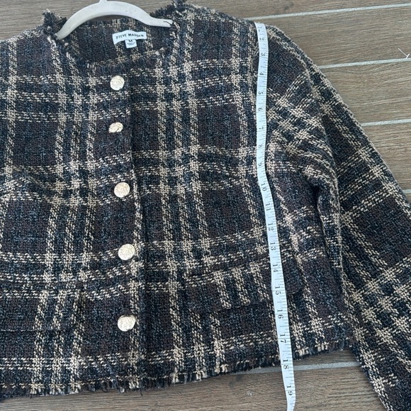 Steve Madden Tan and Brown Plaid Blazer - Picture 5 of 8